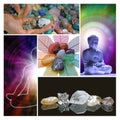 Holistic Healing Therapy Collage Royalty Free Stock Photo