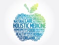 Holistic medicine apple word cloud, health concept background Royalty Free Stock Photo