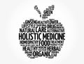 Holistic medicine apple word cloud, health concept background Royalty Free Stock Photo