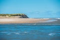 Holkham beach looking across the river Burn estuary to Scolt Head Island National Nature Reserve Royalty Free Stock Photo