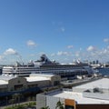 The Holland America Cruise Line Veendam cruise ship dock at the Port Everglades port in Ft. Lauderdale Royalty Free Stock Photo