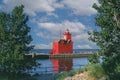 Holland Big Red Lighthouse on Lake Michigan, Michigan, United St Royalty Free Stock Photo