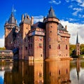 holland castle on water de Haar Royalty Free Stock Photo