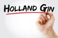 Holland Gin text with marker Royalty Free Stock Photo