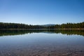 Holland Lake and Falls trail in Flathead National Forest, Montana. USA.