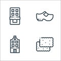 Holland line icons. linear set. quality vector line set such as speculoos, holland, clogs