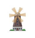 Holland medieval windmill isolated icon