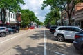 Downtown Holland a tourist, vintage, old looking dutch town in western Michigan on a sunny summer day