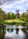 Holland, Mill in green park Royalty Free Stock Photo