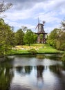 Holland, Mill in green park Royalty Free Stock Photo