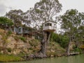 Holliday homes on the banks of the Murray River near Morgan in South Australia