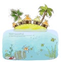 Holliday in tropical island, concept background