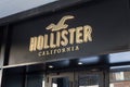 Hollister logo on Hollister store