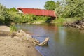 Holliwell Bridge crosses over a river in Winterset, Iowa