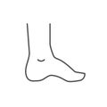 Hollow foot line outline icon