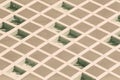 Hollow square floor ceramic tiles.