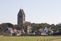 Hollum village and Dutch Reformed church, Ameland, Holland