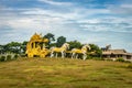 Holly Arjuna chariot of Mahabharata in golden color with amazing sky background Royalty Free Stock Photo