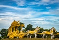 Holly Arjuna chariot of Mahabharata in golden color with amazing sky background Royalty Free Stock Photo