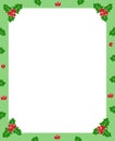 Holly berry green christmas frame border for greeting card photo Royalty Free Stock Photo