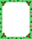 Holly berry green christmas frame border for greeting card photo Royalty Free Stock Photo