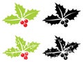 Holly berry grunge - Christmas symbol Royalty Free Stock Photo