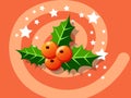 Holly berry icon vector christmas Royalty Free Stock Photo