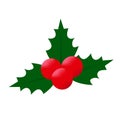 Holly Berry icon Xmas holiday decoration element.Vector illustration