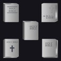 Holly Bible. Book Pictogram. Set Vector Icons Isolated Royalty Free Stock Photo