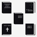 Holly Bible. Book Pictogram. Set Vector Icons Isolated Royalty Free Stock Photo