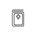 Holly bible line icon