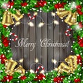 Holly Christmas frame Royalty Free Stock Photo