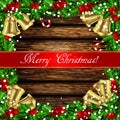 Holly Christmas frame Royalty Free Stock Photo