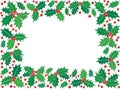 Holly Christmas symbol rectangle frame