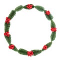 Holly and Fir Wreath Royalty Free Stock Photo