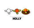 Holly icon in different style