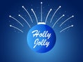 Holly Jolly. Christmas ball and fireworks, sparks with stars. Vector Royalty Free Stock Photo