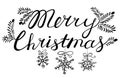 Holly Jolly Christmas calligraphic lettering. Royalty Free Stock Photo