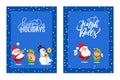 Holly Jolly Greeting Cards with Lovely Santa, Elf Royalty Free Stock Photo