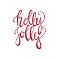 Holly jolly handdrawn christmas lettering