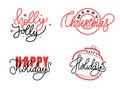 Holly Jolly, Merry Christmas, Happy Holidays Text Royalty Free Stock Photo