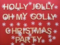 Holly jolly oh my golly Christmas party invitation Royalty Free Stock Photo