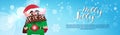 Holly Jolly Poster Merry Christmas Banner Green Elf On Winter Holiday Horizontal Banner