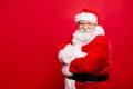 Holly jolly x mass is coming! Portrait of positive aged stylish Royalty Free Stock Photo