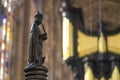 Holly and pipe organ of Chapel in King`s College in Cambridge University Royalty Free Stock Photo