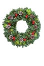 Holly and Winter Greenery Solstice Wreath Royalty Free Stock Photo