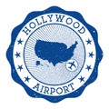 Hollywood Airport stamp. Royalty Free Stock Photo