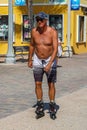 Roller blader at the Hollywood Beach Broadwalk in South Florida Royalty Free Stock Photo