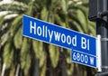 Hollywood Blvd street sign in Los Angeles