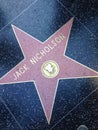 Jack Nicholson Hollywood walk of fame star. Royalty Free Stock Photo